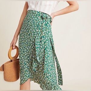 Faithful the Brand x ANTHROPOLOGIE midi wrap floral skirt